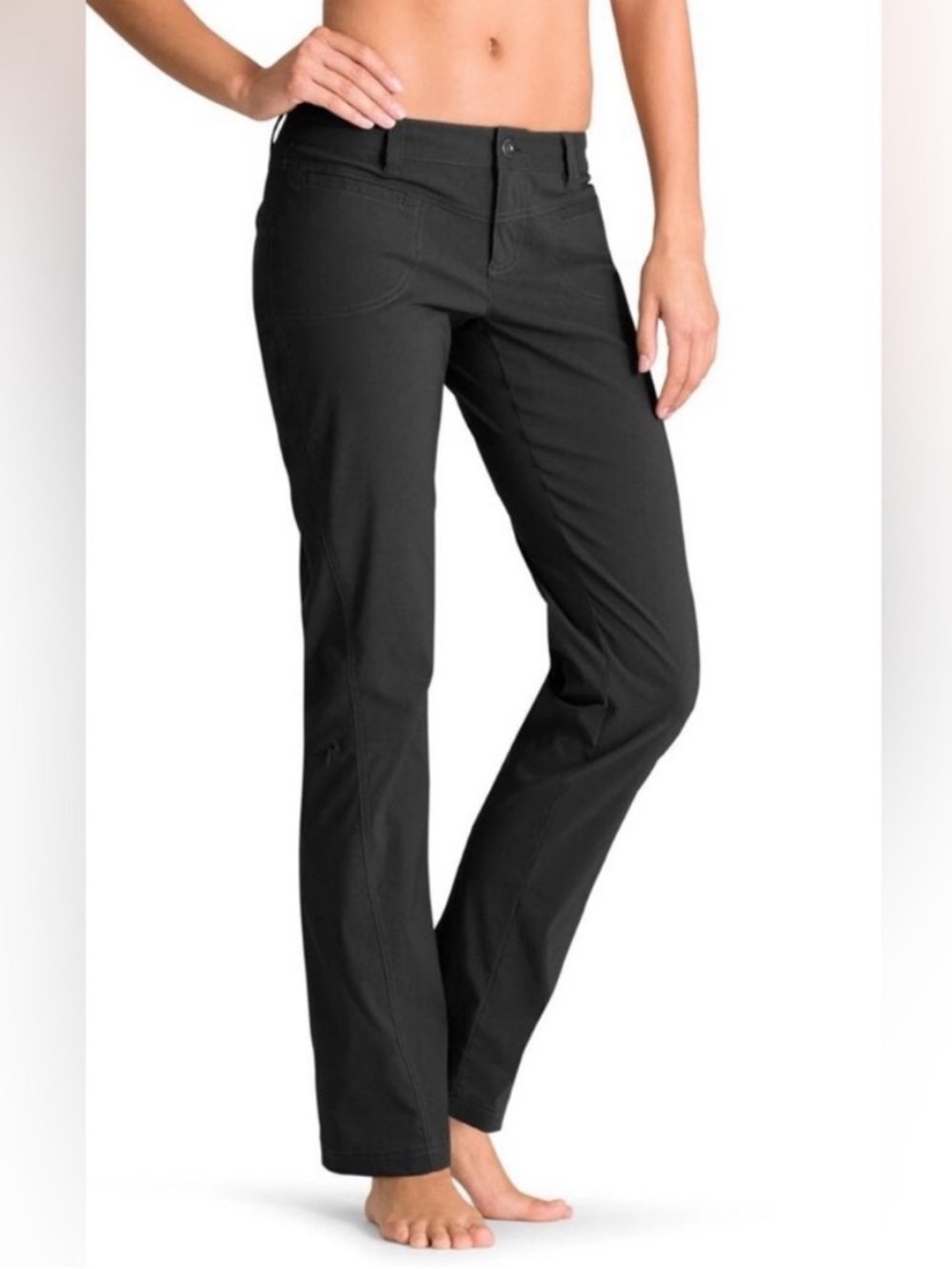 Athleta Slim Dipper Pants Sz 10 Black Low Rise Straight Leg Outdoor Gorpcore
